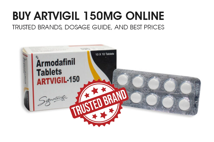 Buy Artvigil 150mg online with trusted brand, dosage guide, and best prices shown in product blister pack and box